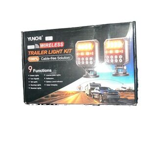 12N31/ Wireless Trailer Lights Kit, Solar USB-C Magnetic Rechargeable LED